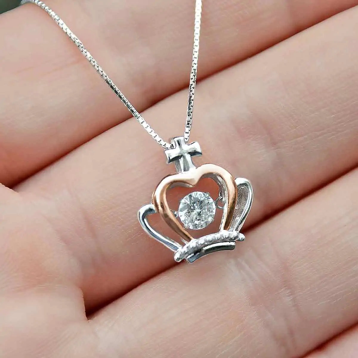 Collar con corona de reina, colgante con corona estilo reina, regalo de novia