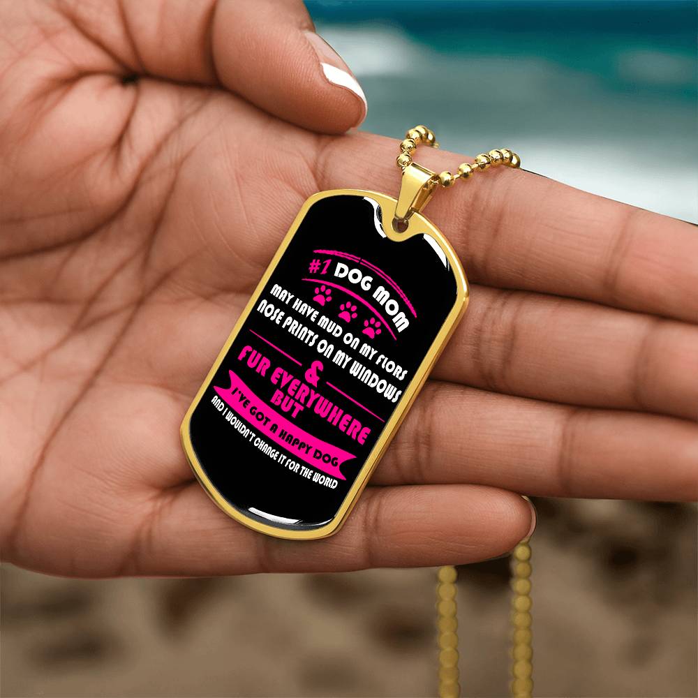 Collar para amantes de los perros hecho a mano con el número 1 de mamá perruna