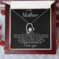 To My Mother - From Son "I'll Forever be your Loving Son" - Message Card heart necklace