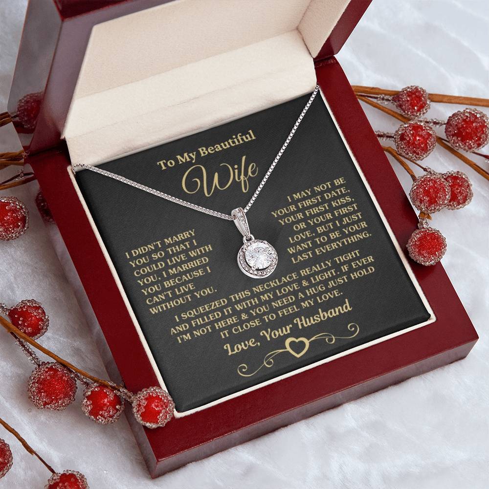 Regalo para esposa "No puedo vivir sin ti" Collar de esperanza 001