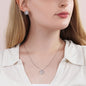 Conjunto de regalo de collar y aretes con nudo de amor en oro blanco "Para mi hermosa hija: endereza tu corona"