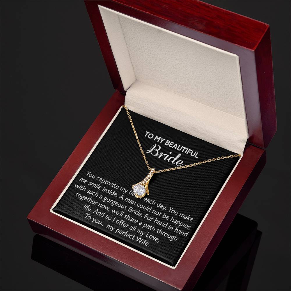 Para mi hermosa novia, collar de regalo para el día de la boda, regalo del novio, boda “mi esposa perfecta” para la novia, collar de regalo para el día del compromiso