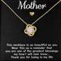 Para mi madre Collar con nudo de amor en oro de 18 quilates, regalo "Gracias por estar en mi vida" con tarjeta con mensaje