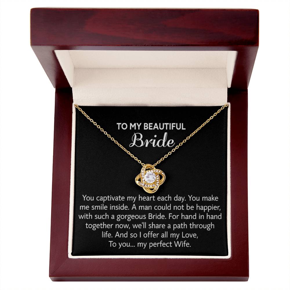 Para mi hermosa novia, collar de regalo para el día de la boda, regalo del novio, boda “mi esposa perfecta” para la novia, collar de regalo para el día del compromiso