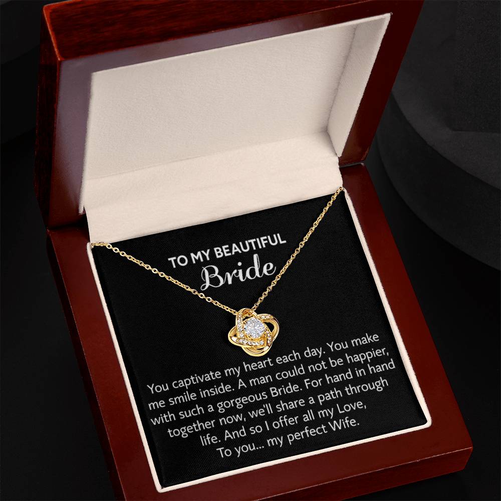 Para mi hermosa novia, collar de regalo para el día de la boda, regalo del novio, boda “mi esposa perfecta” para la novia, collar de regalo para el día del compromiso