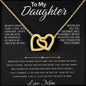 Para mi hija: hermoso set de regalo dorado con corazones entrelazados de mamá