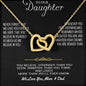 Para nossa filha - Conjunto de presente Love Knot - De mamãe e papai, corações elos de ouro 18K