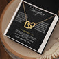 Para nossa filha - Conjunto de presente Love Knot - De mamãe e papai, corações elos de ouro 18K