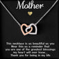 Collar de corazones entrelazados en oro rosa para mi madre, regalo "Gracias por estar en mi vida" con tarjeta con mensaje