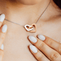 Collar de corazones entrelazados en oro rosa para mi madre, regalo "Gracias por estar en mi vida" con tarjeta con mensaje