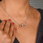 Collar de corazones entrelazados en oro rosa para mi madre, regalo "AlegrĂas y lĂĄgrimas, ama a tu hijo" con tarjeta con mensaje