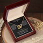 Para nossa filha - Conjunto de presente Love Knot - De mamãe e papai, corações elos de ouro 18K