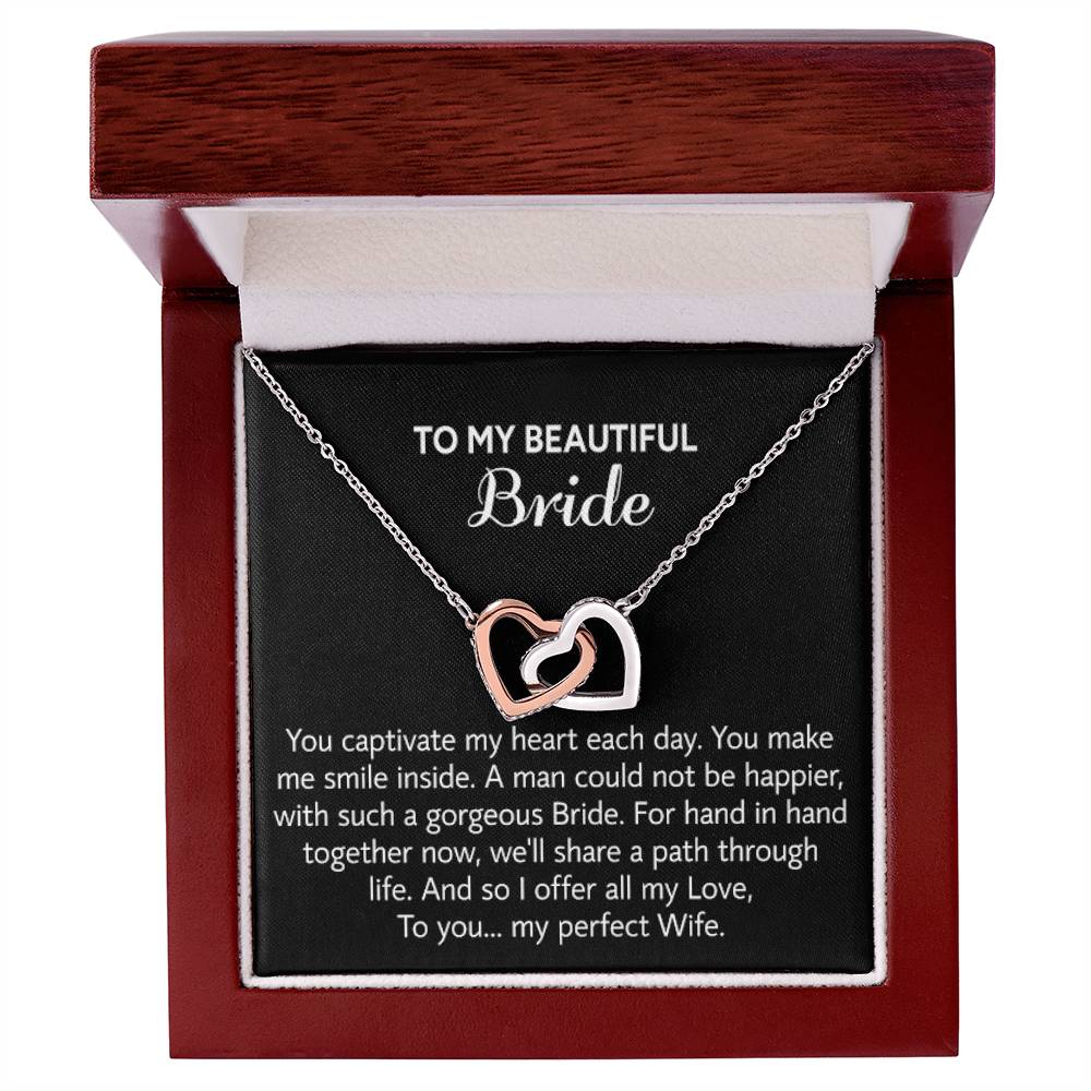 Para mi hermosa novia, collar de regalo para el día de la boda, regalo del novio, boda “mi esposa perfecta” para la novia, collar de regalo para el día del compromiso