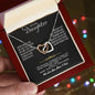 Para nossa filha - Conjunto de presente Love Knot - De mamãe e papai, corações elos de ouro 18K
