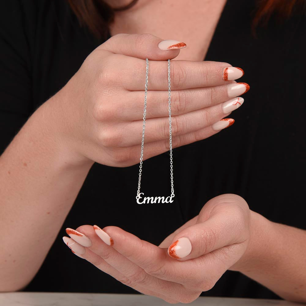 Collar con nombre personalizado como regalo para hija "Para mi hermosa hija: nunca olvides que te amo". Te amo, mamá.