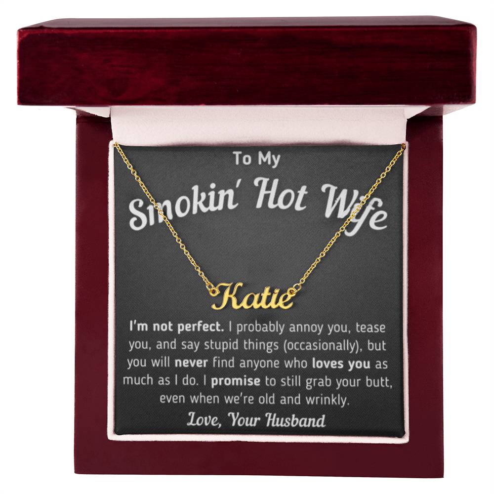 Regalo para esposa "No soy perfecta" Collar de plata personalizado con nombre