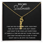 Regalo de alma gemela: collar con nombre vertical Last Everything