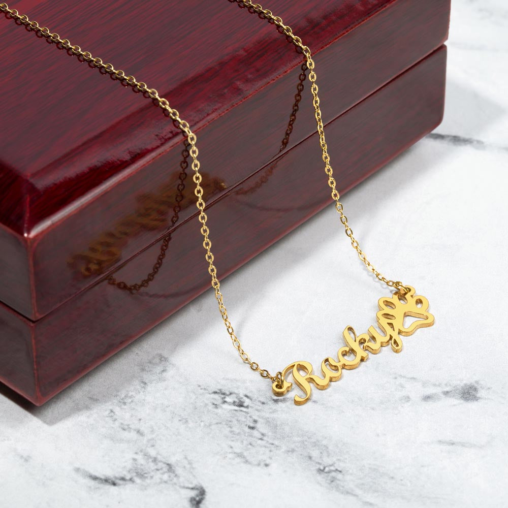 Regalo para esposa "No puedo vivir sin ti", regalo personalizado, collar con huella de pata de perro o gato, amor de mascota