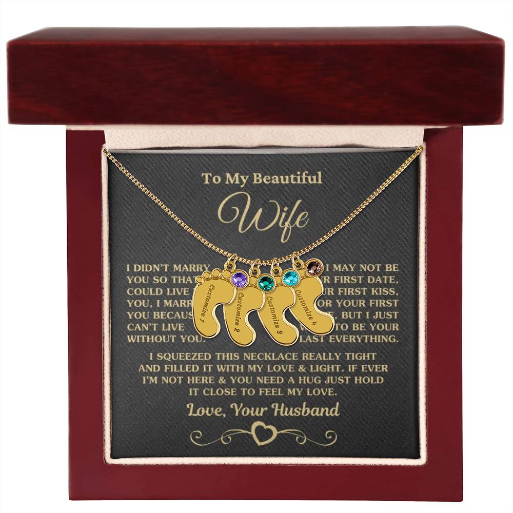 Regalo para esposa "No puedo vivir sin ti" collar personalizado personalizado