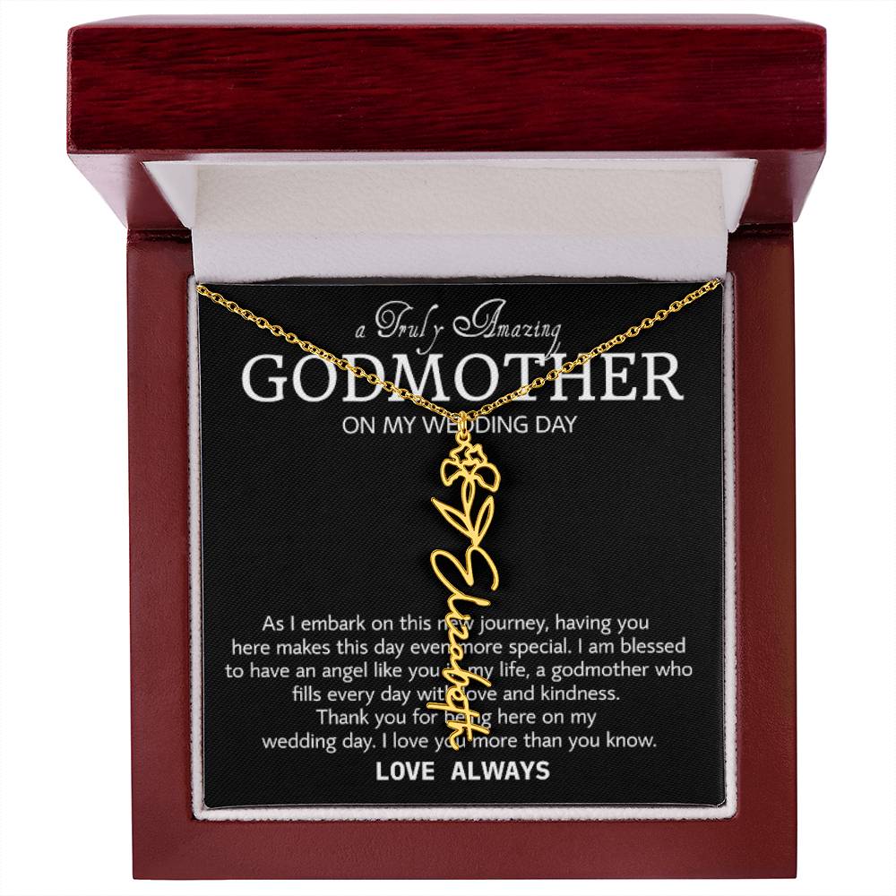 Godmother on My Wedding Day Necklace, Wedding Thank You Gift for Godmother, Godmother of The Bride, Gift from Bride To Godmother