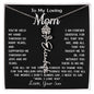 Para mi madre, collar de oro personalizado, regalo "Alegrías y lágrimas, ama a tu hijo" con tarjeta de mensaje, nombre de la firma, mes de nacimiento, flor