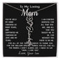 Para mi madre, collar de oro personalizado, regalo "Alegrías y lágrimas, ama a tu hijo" con tarjeta de mensaje, nombre de la firma, mes de nacimiento, flor