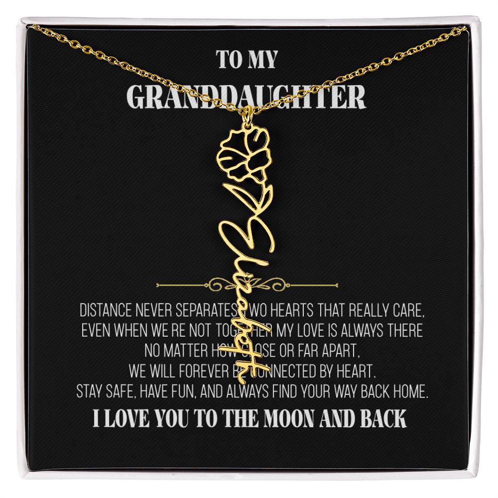 Collar con nombre de flor de nacimiento para nieta: un regalo atemporal de amor y recuerdos collar para nieta