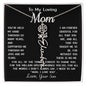 Para mi madre, collar de oro personalizado, regalo "Alegrías y lágrimas, ama a tu hijo" con tarjeta de mensaje, nombre de la firma, mes de nacimiento, flor