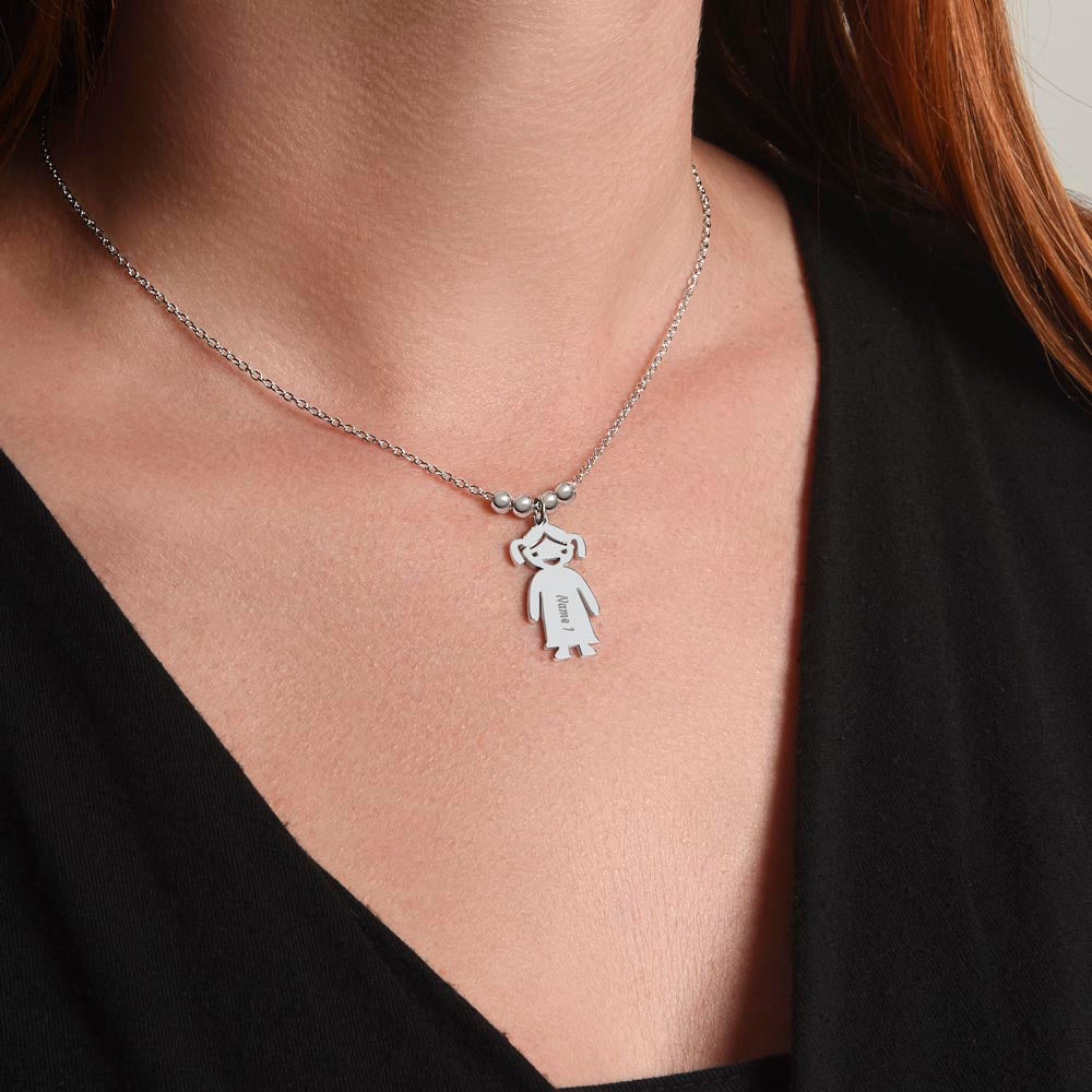 Gift for Daughter from Dad, Kids charm Gold or Silver necklace personalized engraved