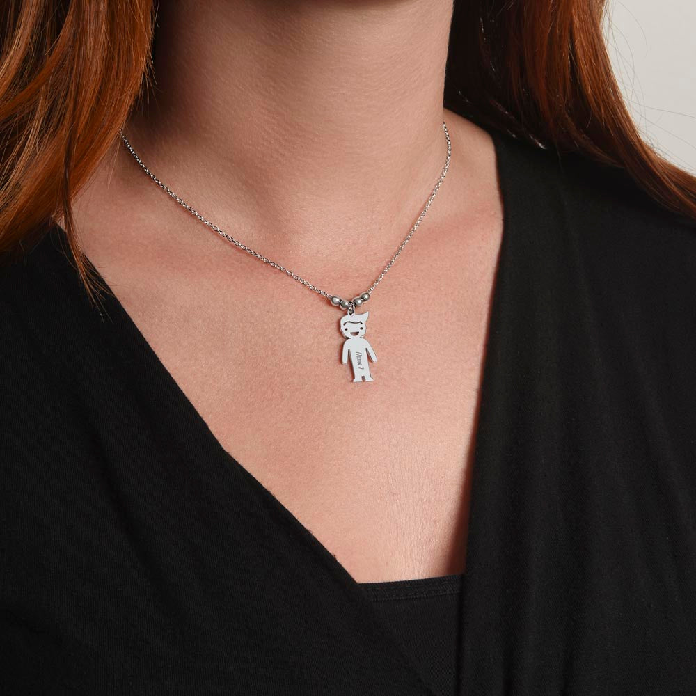 Para mi abuela: nunca te separes de tu nieto. Collar dorado personalizado con nombre para niños