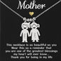 To My Mother necklace gift "thank you for being in my life" Kids Charm w/ Message Card
