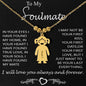 Presente para alma gêmea "Seu último tudo" colar infantil personalizado dourado gravado
