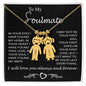 Presente para alma gêmea "Seu último tudo" colar infantil personalizado dourado gravado