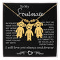 Presente para alma gêmea "Seu último tudo" colar infantil personalizado dourado gravado