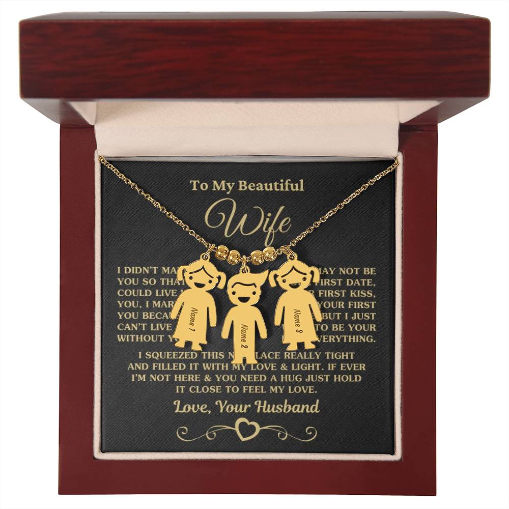 Collar con dije "No puedo vivir sin ti" como regalo para esposa