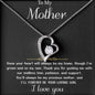 To My Mother - From Son "I'll Forever be your Loving Son" - Message Card heart necklace