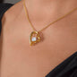 Regalo para alma gemela "Tu último todo" Collar de corazón en oro amarillo de 18 quilates