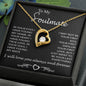Regalo para alma gemela "Tu último todo" Collar de corazón en oro amarillo de 18 quilates