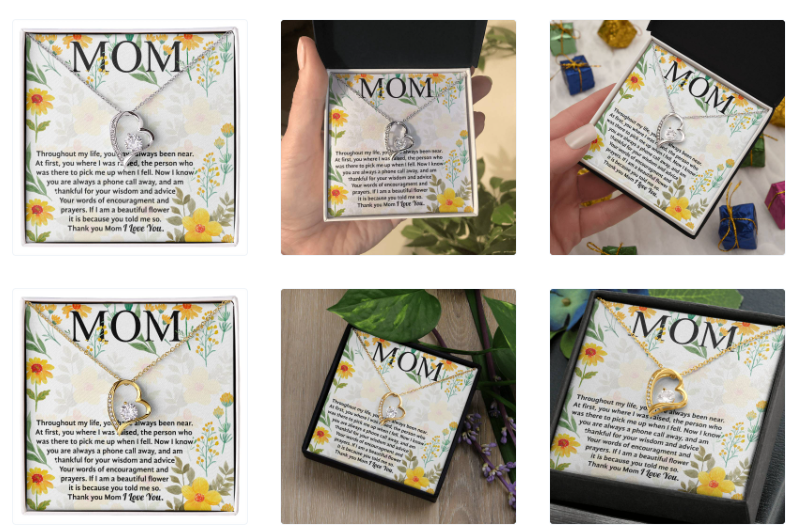 Querida mamá - De hijo o hija - Collar de corazón como regalo