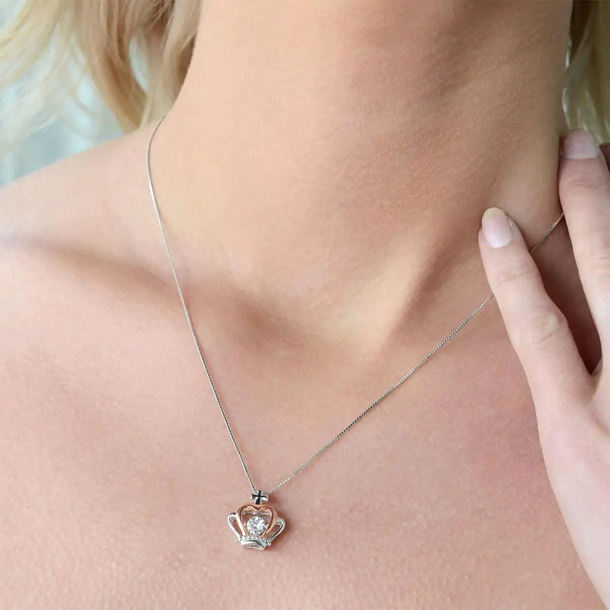 Collar con corona de reina, colgante con corona estilo reina, regalo de novia