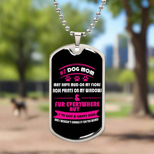 Collar para amantes de los perros hecho a mano con el número 1 de mamá perruna