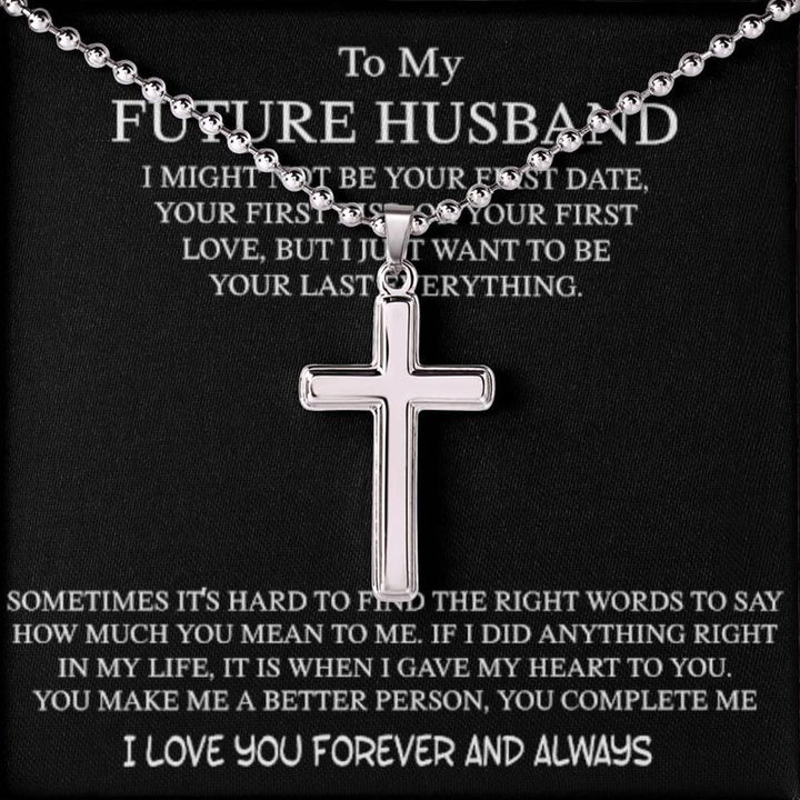 Thoughtful gift for Future Husband -Necklace “Gave my heart to you” Cross Necklace Jewelry