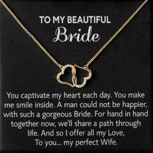 Para mi hermosa novia, collar de regalo para el día de la boda, regalo del novio, boda “mi esposa perfecta” para la novia, collar de regalo para el día del compromiso 