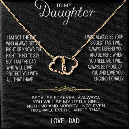 Para mi hija: corazones entrelazados de oro de 10 quilates con 18 diamantes de talla única: juego de regalo 