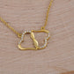 Primer día de escuela secundaria, obsequio escolar: corazones de oro macizo interconectados con 18 diamantes, obsequio de regreso a clases: collar, obsequio para estudiantes de primer año 