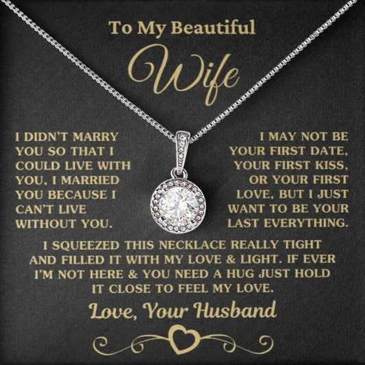 Regalo para esposa "No puedo vivir sin ti" Collar de esperanza 001