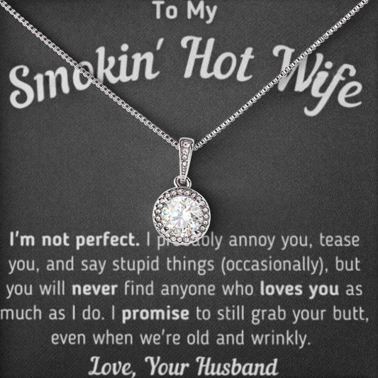 Regalo para Esposa "No Soy Perfecta" Te amo por siempre y para siempre Collar de Esperanza 001