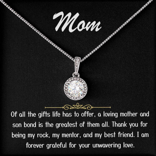 Para mi mamá - Collar de amor inquebrantable y esperanza eterna en oro blanco de 14 quilates