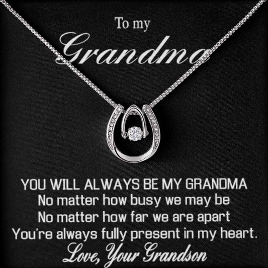 Para la abuela - del nieto - "Siempre serás mi abuela" Joyas de oro en movimiento Collar de regalo