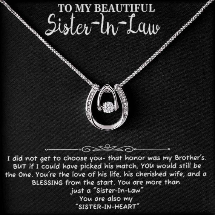 Para mi cuñada Regalos Collar "Hermana en el corazón" para mujeres, Cumpleaños, Joyas en movimiento Regalo de hermana 